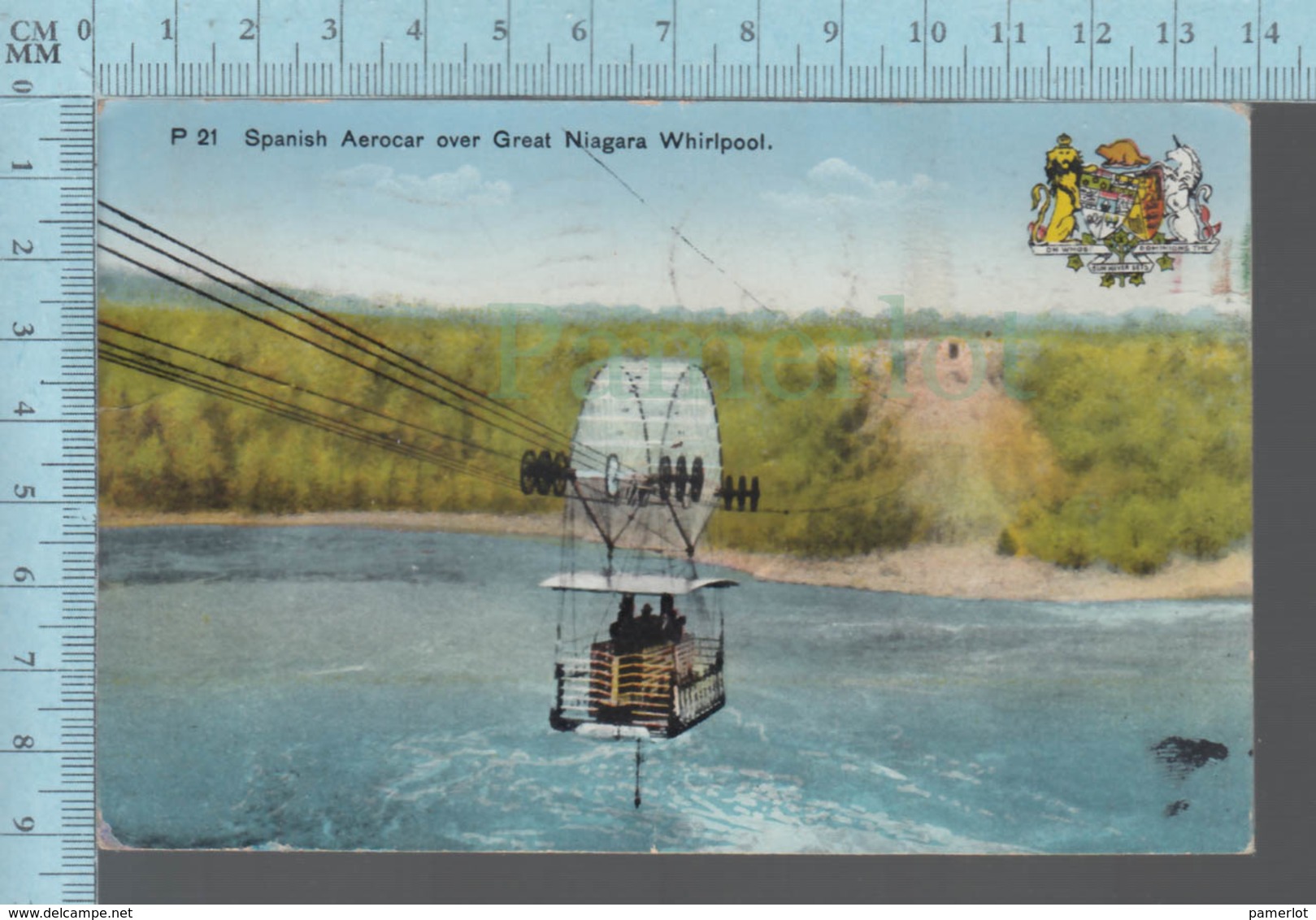 CPSM - Canada Ontario - Spanish Aerocar Over Niagara Whirlpool, Plus Beaver Canada Crest, Used In 1940 + Stamp - Niagara Falls