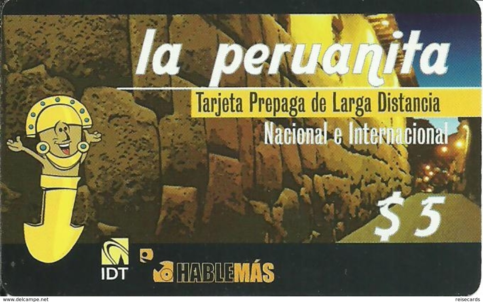Argentina: Prepaid IDT La Peruanita 90 Days , Producer Color-Graf - Argentinien