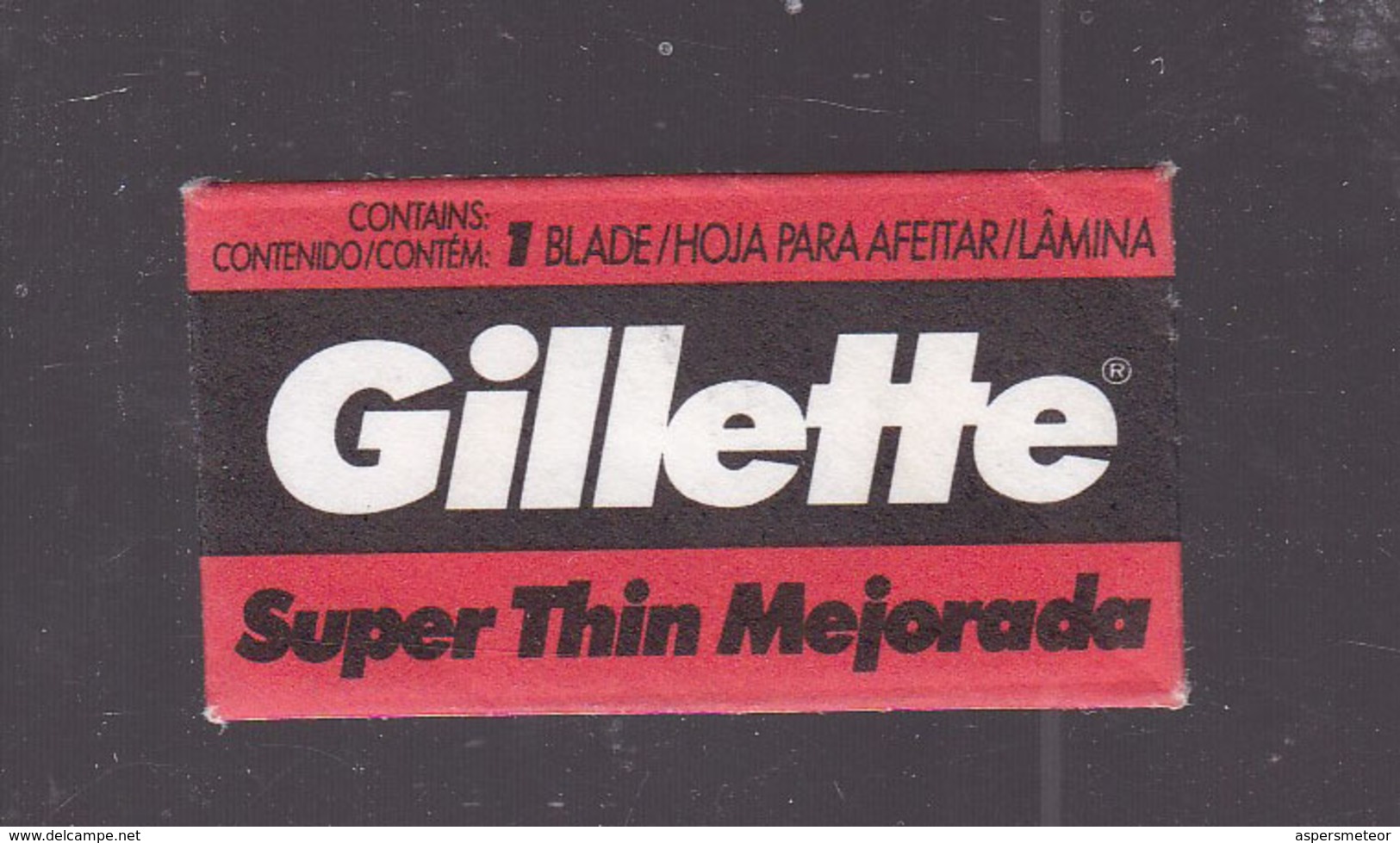 GILLETTE SUPER THIN MEJORADA 1 HOJA UNA HOJA HECHA EN COLOMBI. RAZORS LAMES DE RAIZOR HOJA DE AFEITAR. CIRCA 1950s-BLEUP - Hojas De Afeitar