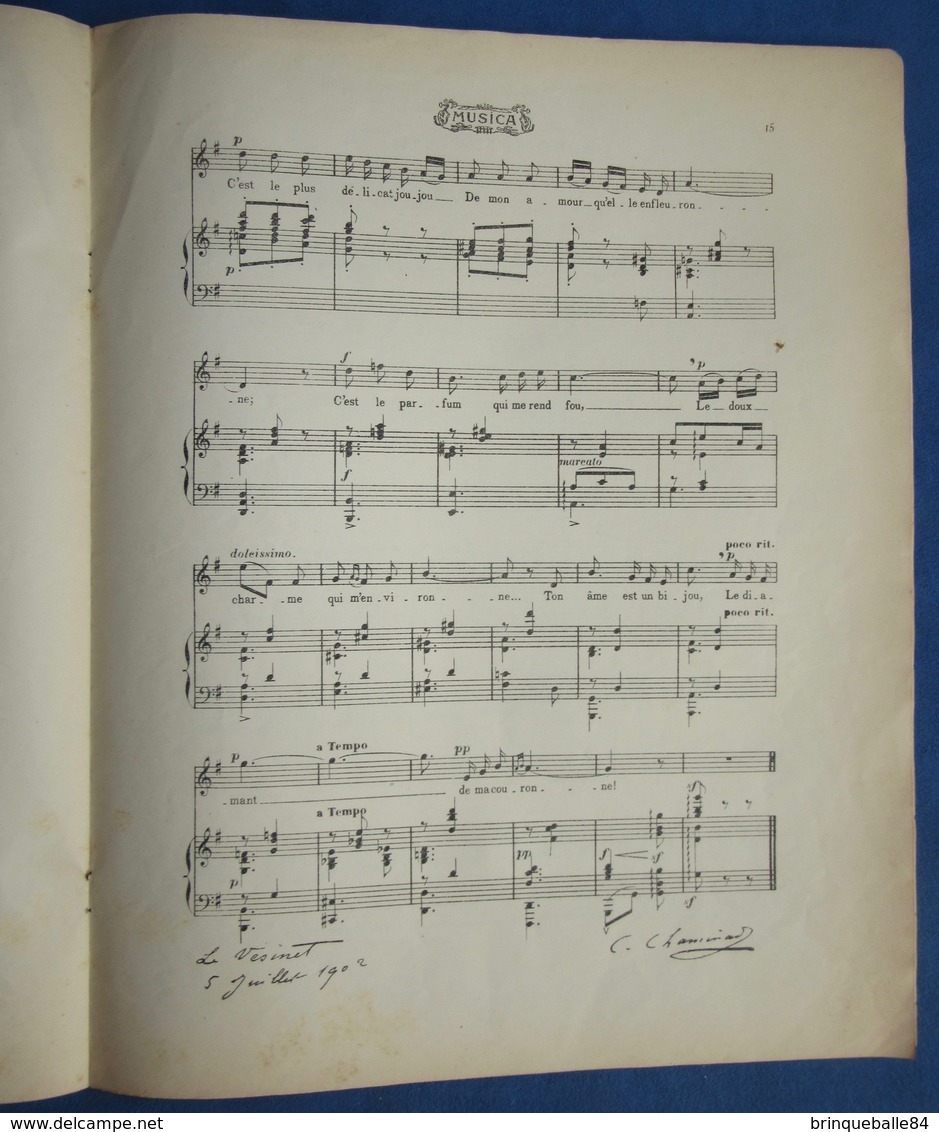 PARTITION REVUE ALBUM-MUSICA OCTOBRE 1902 MASSENET PALADILHE THOMÉ CHAMINADE ELSEN SERPETTE AUTOGRAPHES ART NOUVEAU