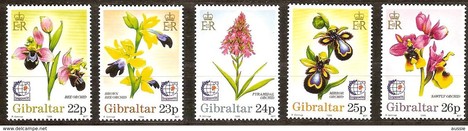 Gibraltar 1995 Yvertn° 731-736 *** MNH Cote 8 Euro Sport Flore Bloemen Flowers Singapore - Gibraltar