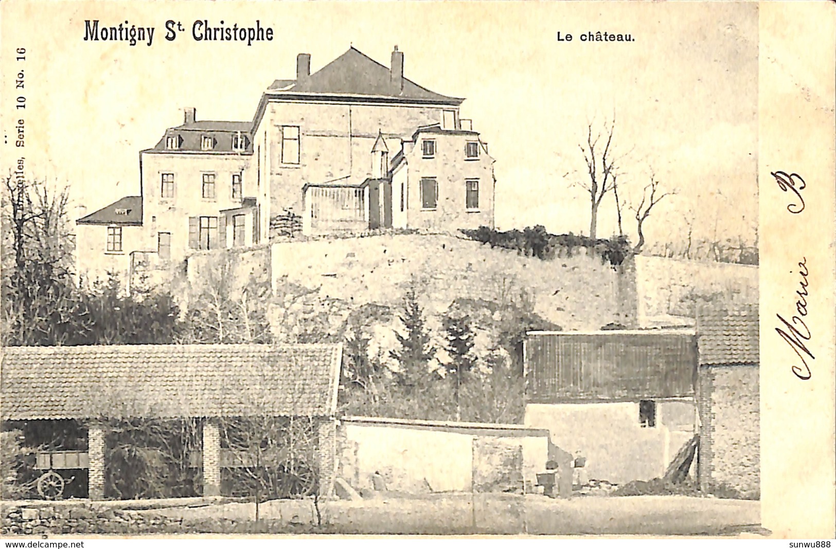 Montigny St Christophe - Le Château (animée, 1902) - Erquelinnes