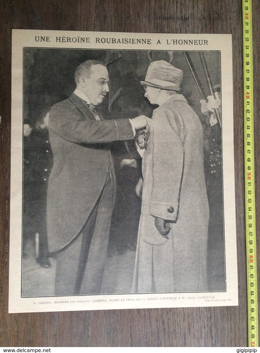 ANNEE 20/30 HEROINE ROUBAISIENNE A L HONNEUR ROUBAIX TARDIEU CROIX DE LA LEGION D HONNEUR LEONIE VANHOUTTE - Sin Clasificación