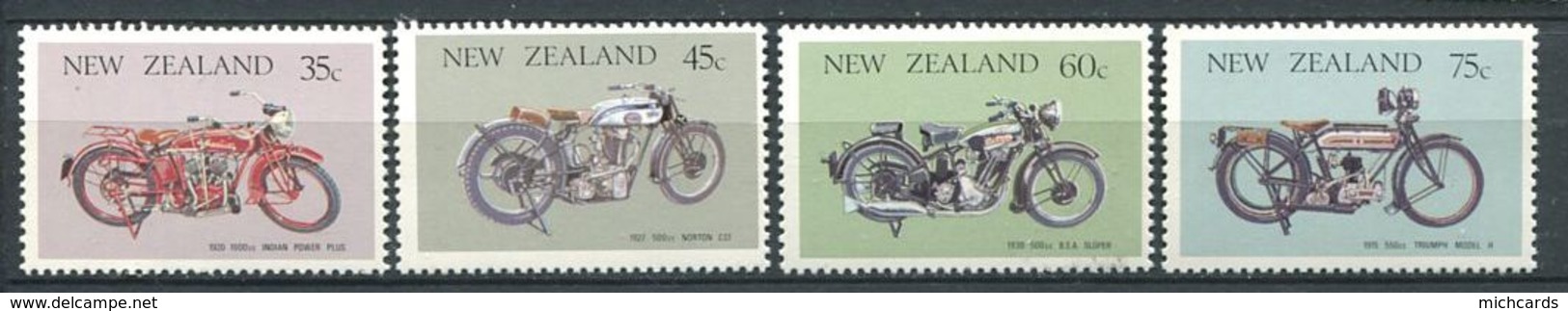 240 NOUVELLE ZELANDE 1986 - Yvert 920/23 -  Moto Cyclette - Neuf ** (MNH) Sans Trace De Charniere - Neufs