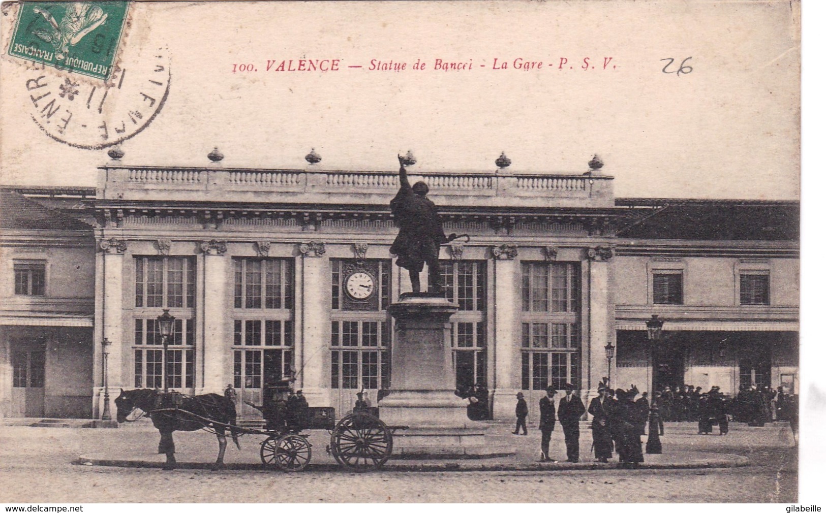 26 - Drome -   VALENCE  - La Gare - Statue De Bancel - Valence