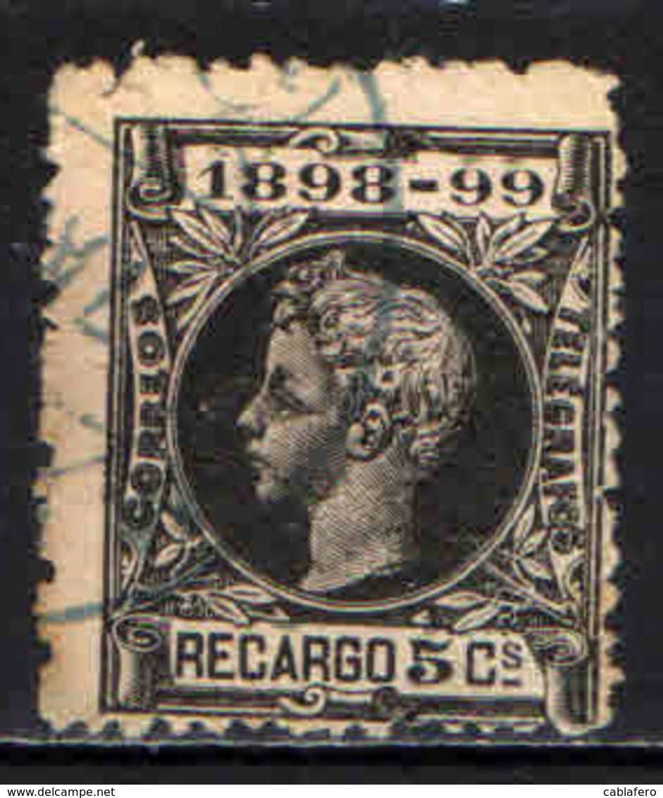 SPAGNA - 1898 - EFFIGIE DI ALFONSO XIII - USATO - Impuestos De Guerra