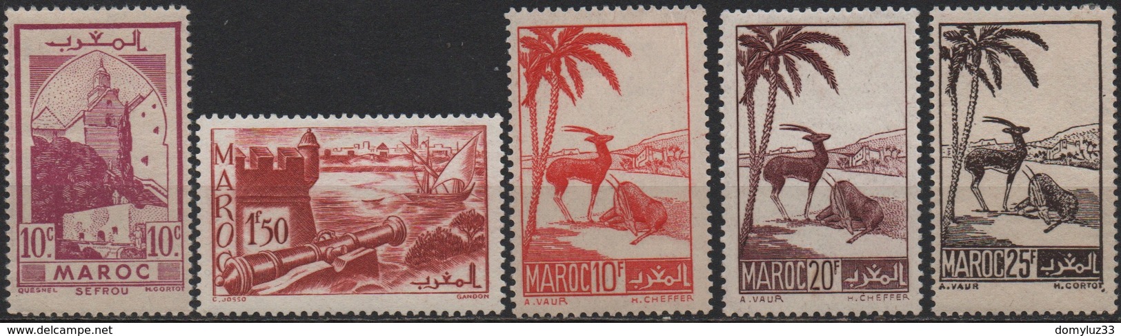 Maroc 1945-47 - Paysage Du Maroc - Neufs* MH - Y&T N° 224-229-234-236-237 - Nuovi