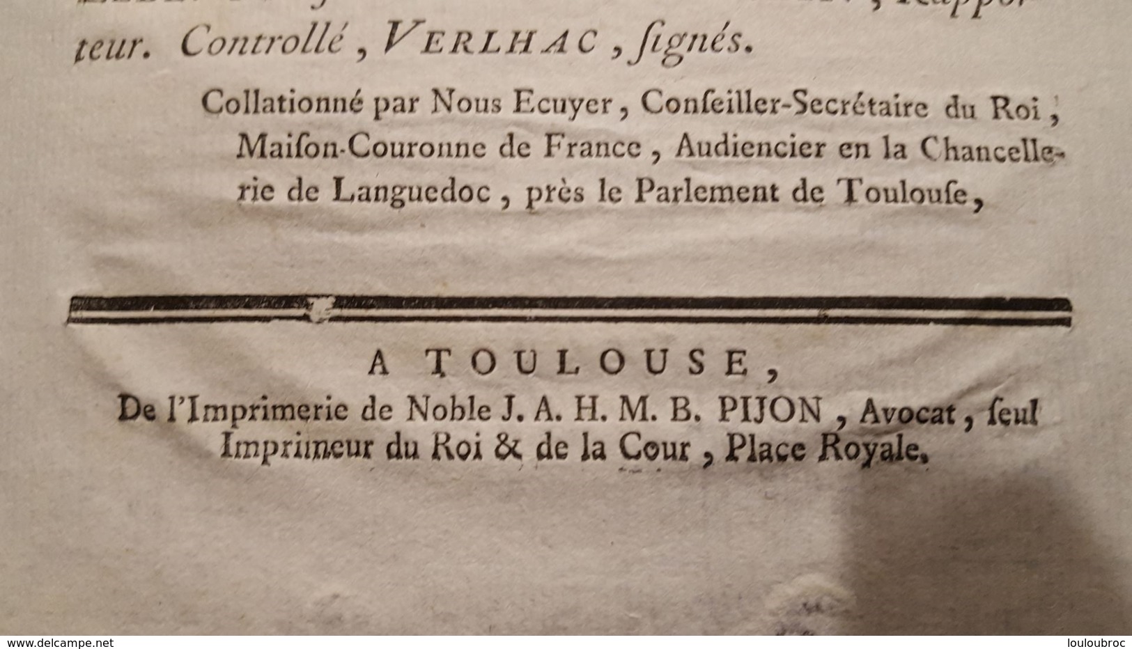 LETTRES PATENTES DU ROI 1787  QUI CHANGES LES JOURS DES DEUX FOIRES FRANCHES DE TOULOUSE - Decretos & Leyes