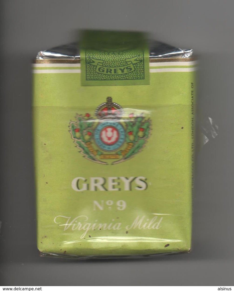 ENGLAND - ETUI VIDE DE 20 CIGARETTES - GREYS N° 9 - VIRGINIA MILD - GODFREY PHILLIPS - LONDON - Etuis à Cigarettes Vides