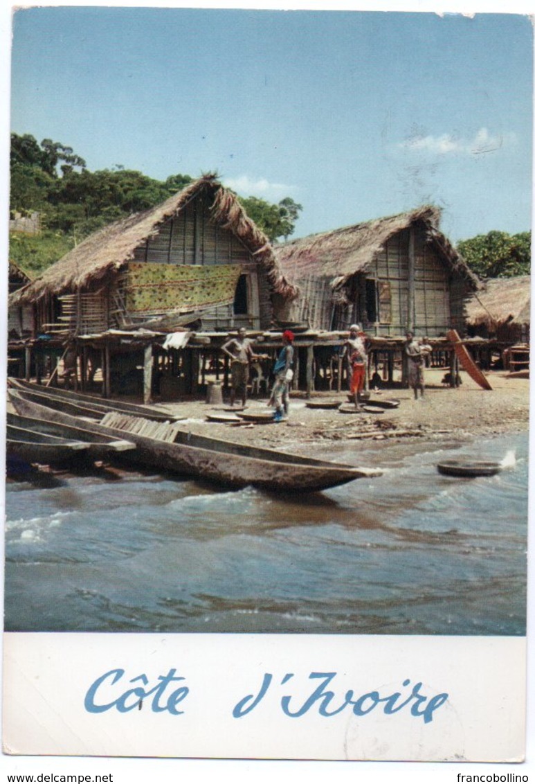 COTE D'IVOIRE - CITE' LACUSTRE DE TIAGBA/WITH ALTO-VOLTA THEMATIC STAMP-OLYMPIC GAMES 68/SEINS NUS - Costa De Marfil