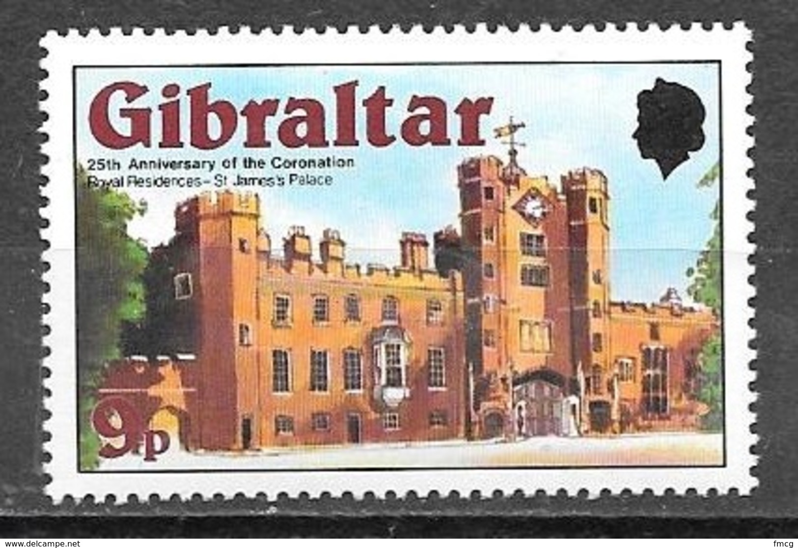 1978 25th Anniversary Of Coronation, 9p, Mint Never Hinged - Gibraltar