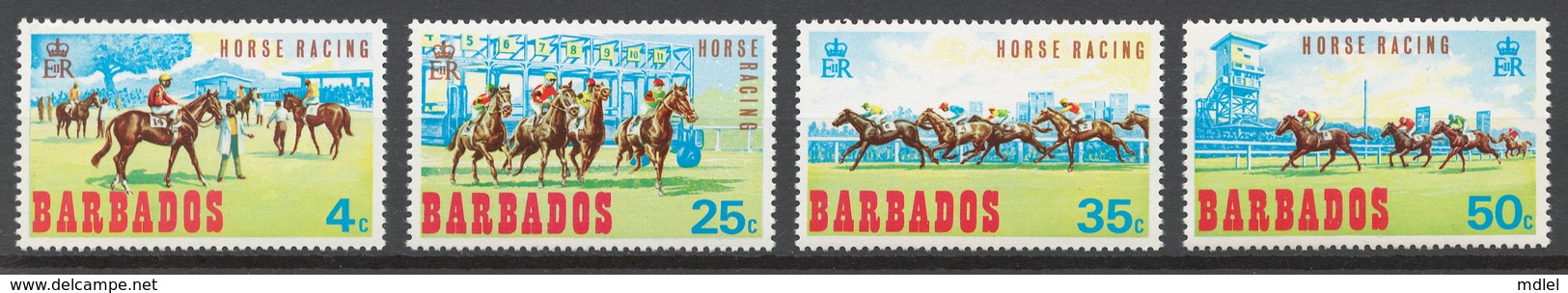 Barbados 1969 Mi# 281-84** HORSE RACING - Barbades (1966-...)