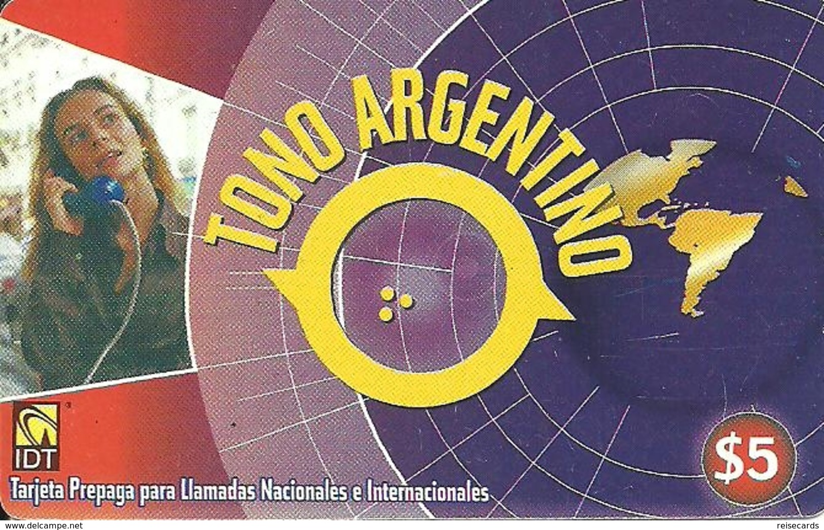 Argentina: Prepaid IDT Tono Argentino, Producer Alcard - Argentinien