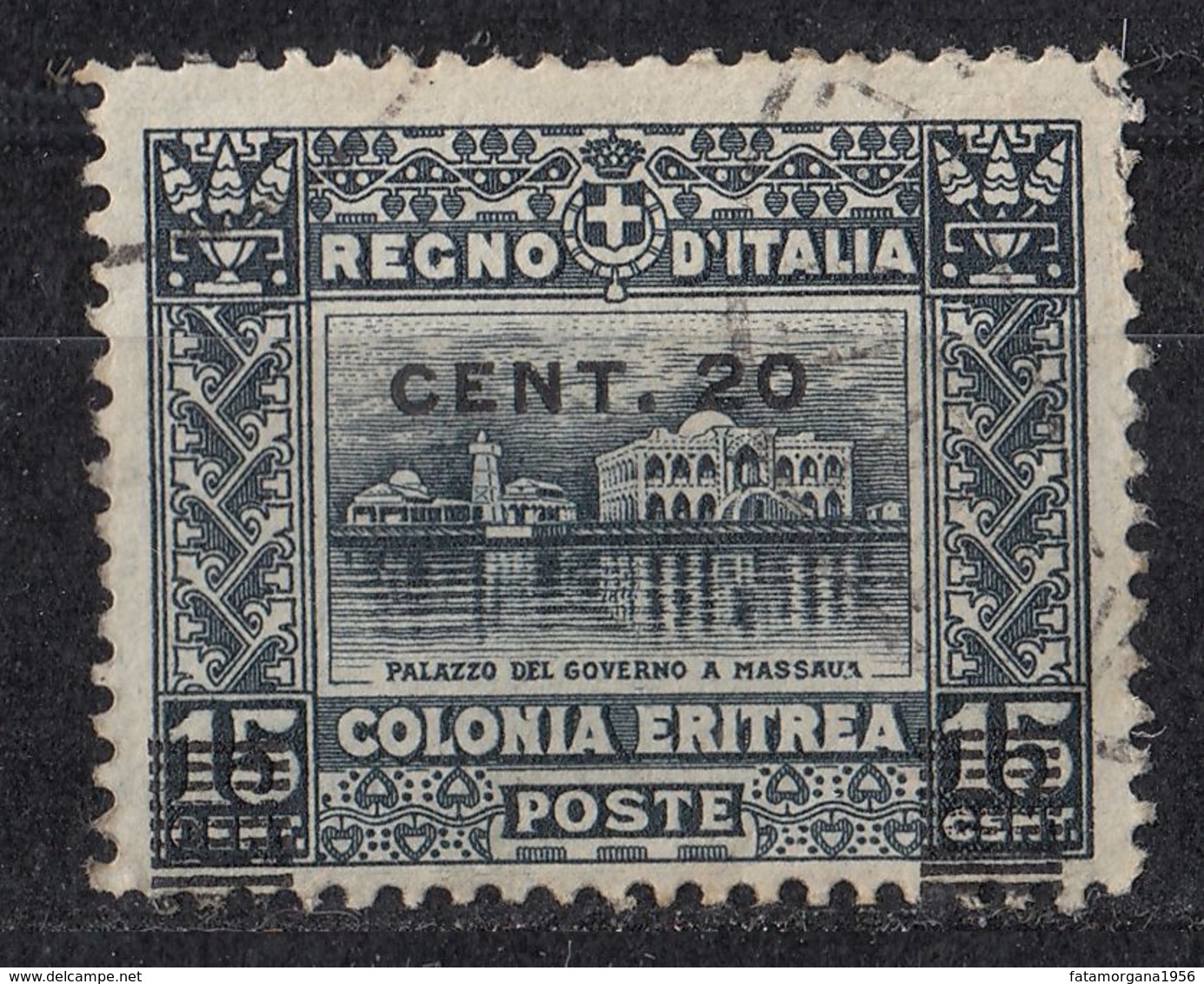 ERITREA (colonia Italiana) - 1916 - Yvert 46 Usato. - Eritrea