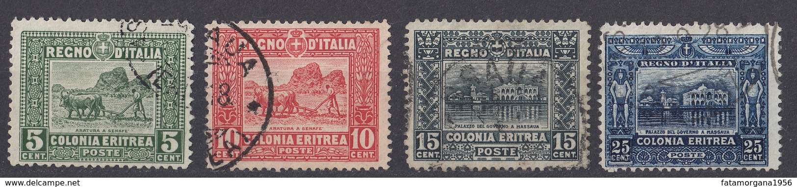 ERITREA (colonia Italiana) - 1910/1929 -  Serie Completa Usata Yvert 37/40; 4 Valori. - Eritrea