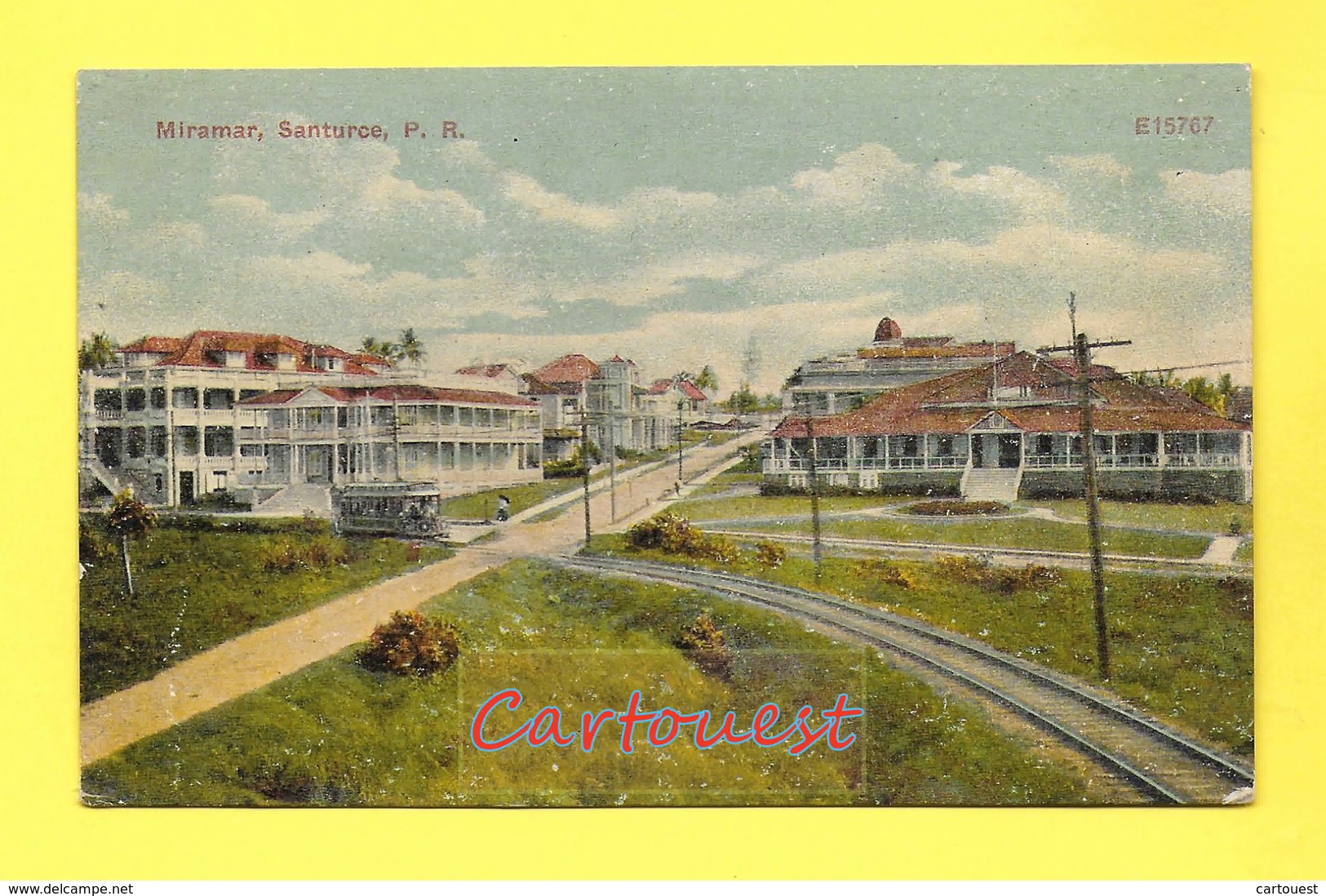 CPA MIRAMAR SANTURCE E15767 Tram - Tramway ( SAN JUAN PORTO RICO )  Chromo - Puerto Rico