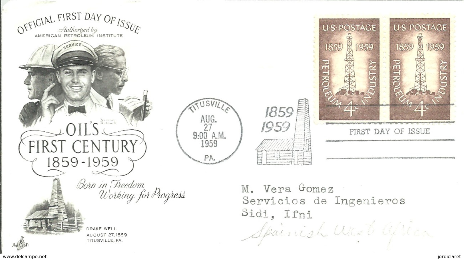 FDC USA 1959 - Pétrole