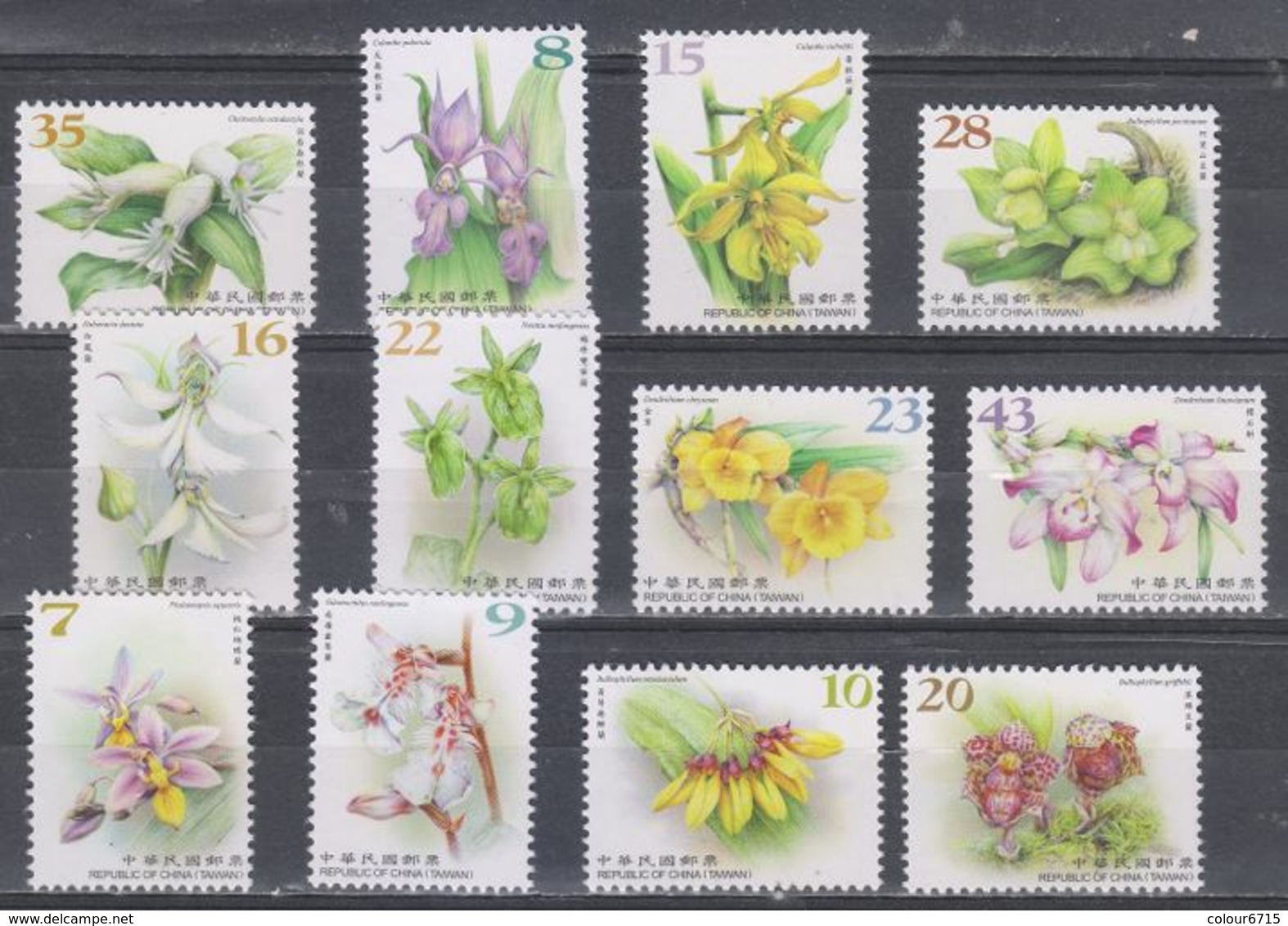 China Taiwan 2017/2018 Wild Orchids Stamp Series 12v In Total MNH - Colecciones & Series