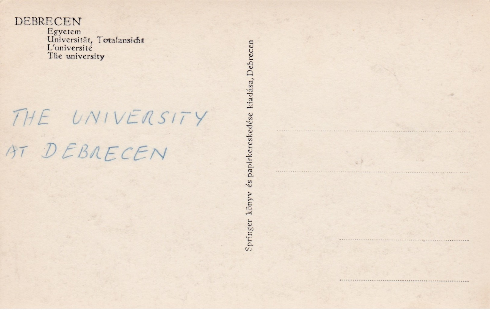 Old Post Card Of University Of Debrecen, Hajdú-Bihar, Hungary R79. - Hungary