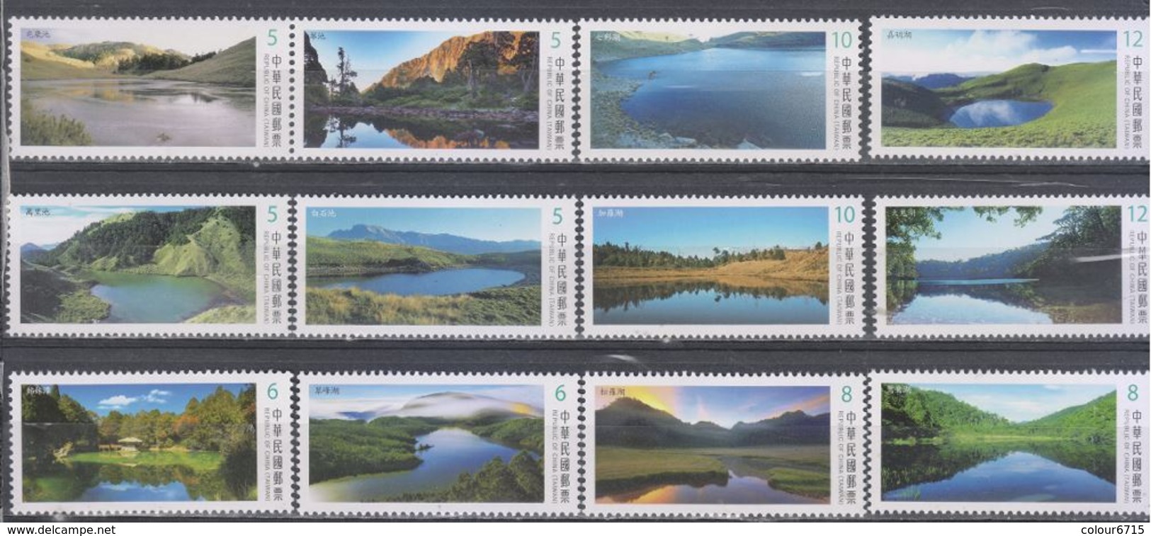 China Taiwan 2014/2017/2018 Alpine Lakes Stamp Series 12v In Total MNH - Collections, Lots & Series