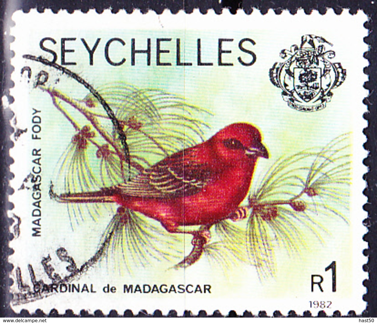 Seychellen - Madagaskarweber (Foudia Madagascariensis) (MiNr: 402 III.III) 1977 - Gest Used Obl - Seychelles (1976-...)