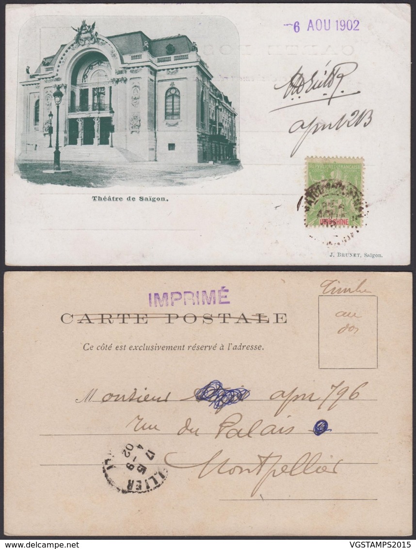 Colonies Françaises - Indochine - C.P. IMPRIME 1902 Yvert N°17  (6G18538) DC0846 - Brieven En Documenten