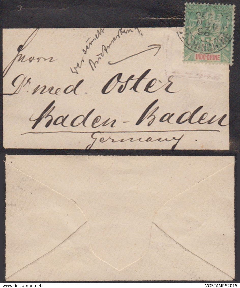 Colonies Françaises - Indochine -Lettre De Deuil 1898 - Yvert N°6 Vers Allemagne (6G18538) DC0863 - Brieven En Documenten