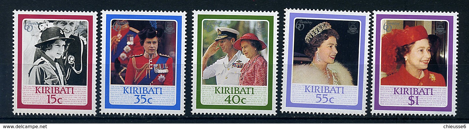 Kiribati ** N° 149 à 153 - 60 Ans De La Reine Elizabeth II - Kiribati (1979-...)