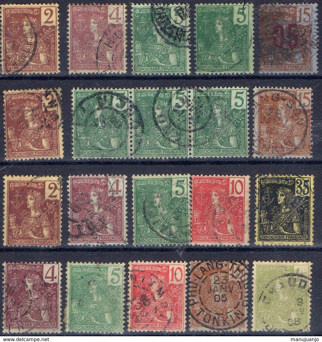 FRANCE Et COLONIES ! Timbres Anciens D'INDOCHINE Depuis 1904 - Oblitérés