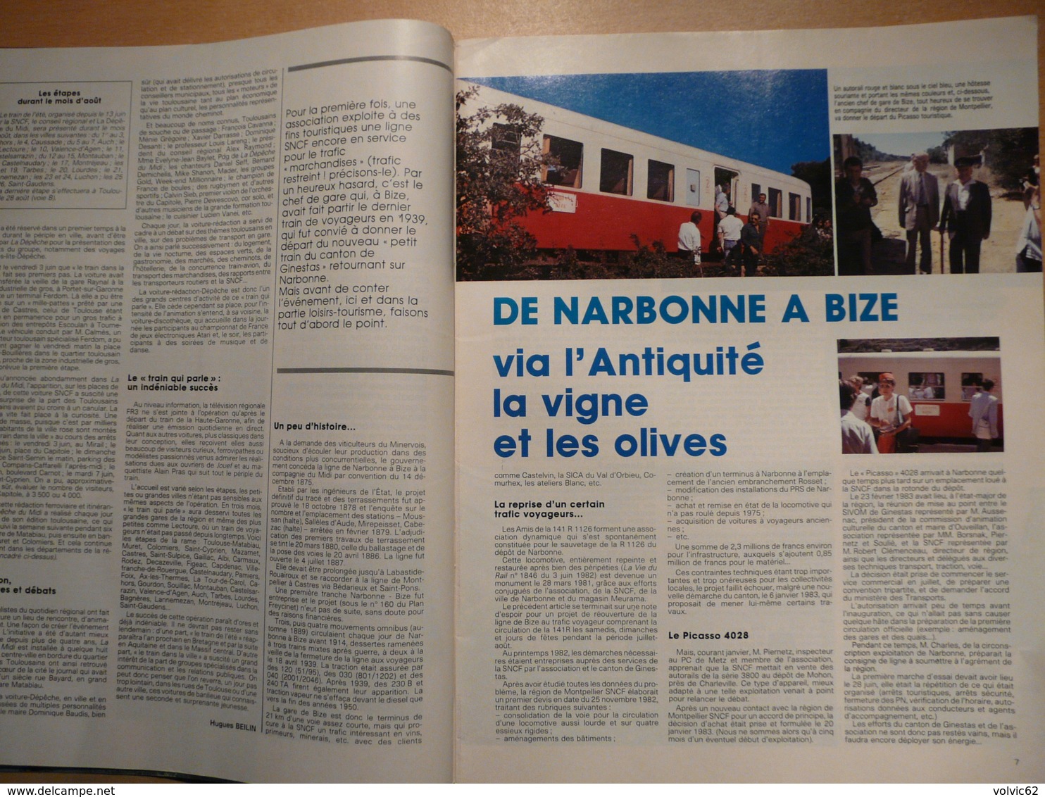 Vie Du Rail 1904 1983 Valognes Landy Marly Le Roi Minerve Ferme Auberge Bois Bas Caunes Lastours Bize Saint Sévère - Treni