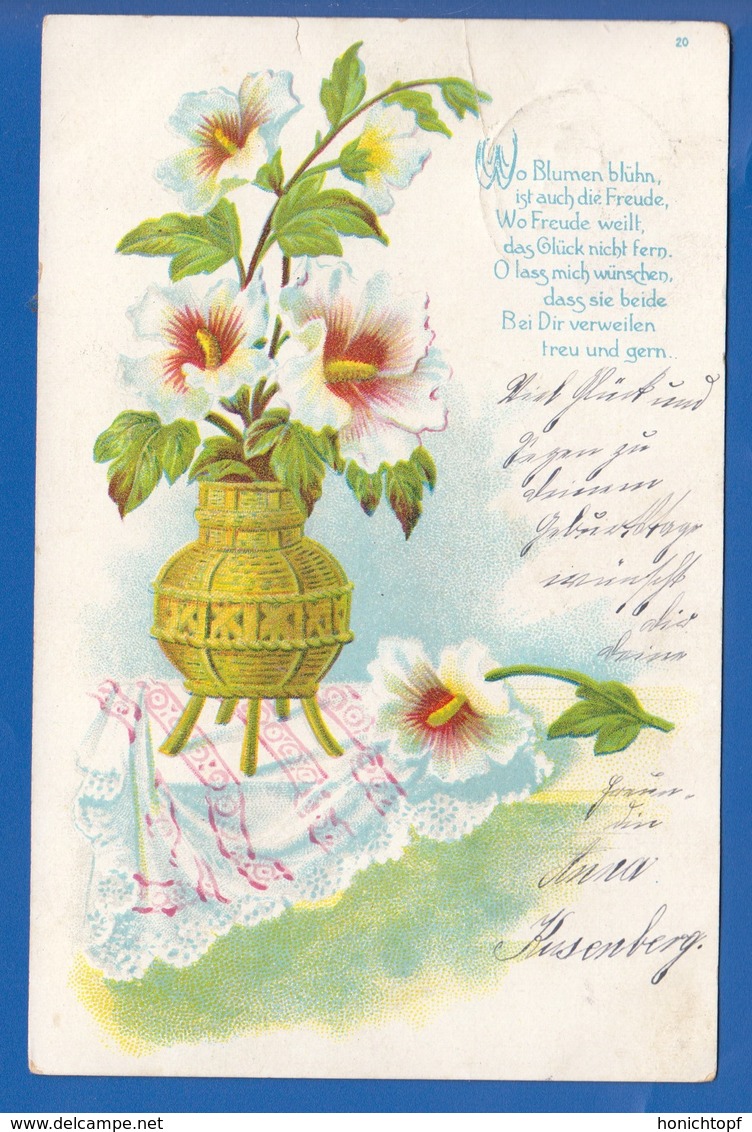 Blumen; Fleurs; 1904 Stempel Vollmerhausen Und Niedersessmar - Blumen