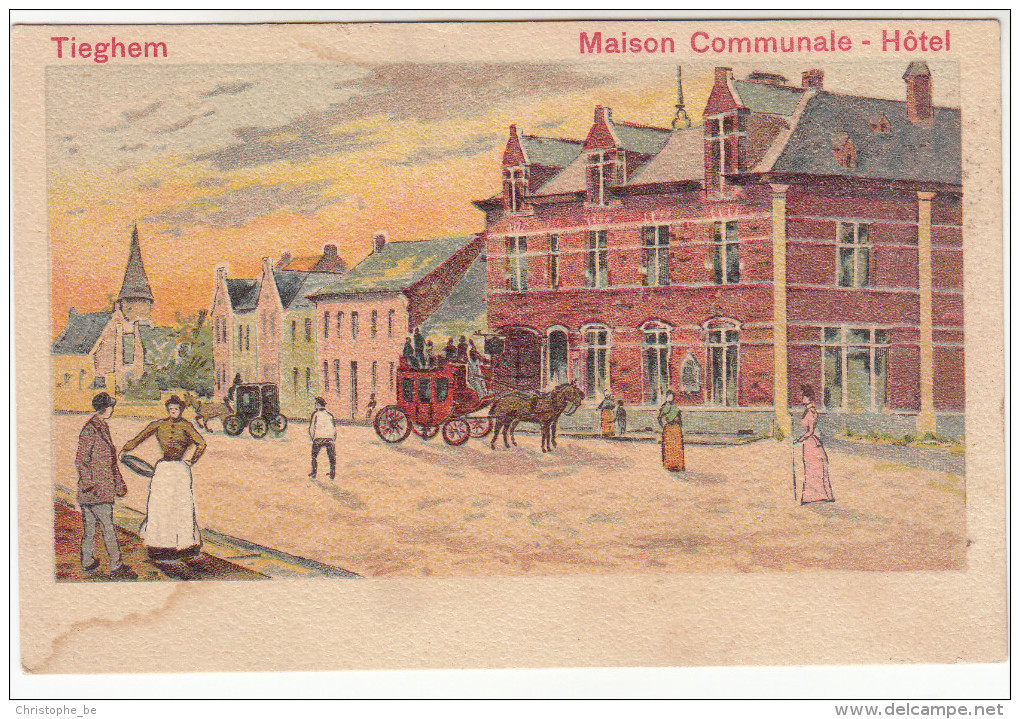 Tieghem, Tiegem, Maison Communale, Hôtel (19168) - Anzegem