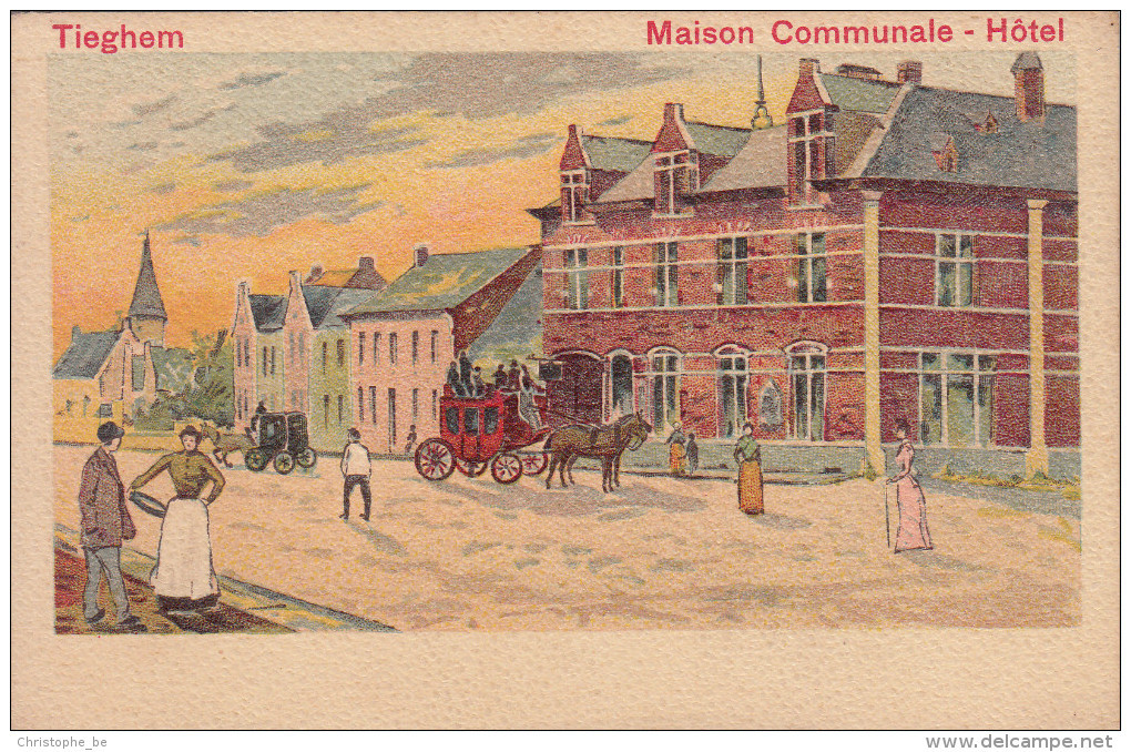 Tieghem, Tiegem, Maison Communale, Hotel (19170) - Anzegem