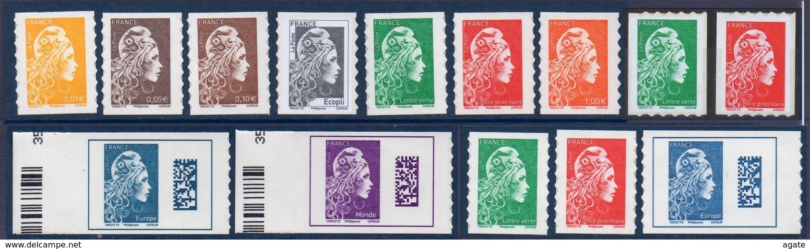 ADHESIF Marianne L'Engagée Yseult YS - 9 Valeurs + 2 Roulettes + Timbres De Carnet (2018) Neuf** - 2018-2023 Marianne L'Engagée