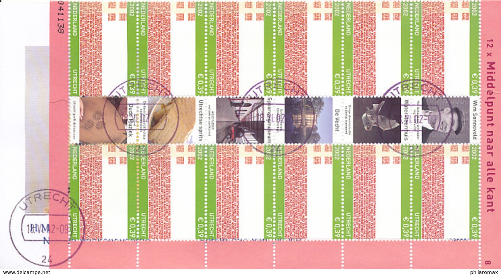 DC-1533 - FDC NEDERLAND 2002 - PROVINCIEZEGELS - COMPLEET VEL OP KLEINE COVER - STEMPEL UTRECHT - UTRECHT - FDC