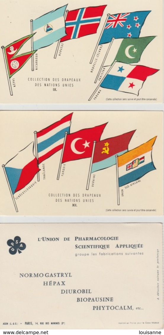 18/11/455. -  LOT  DE  6  CPA   DRAPEAUX  DIVERS  DES  NATIONS  UNIES - Pubblicitari