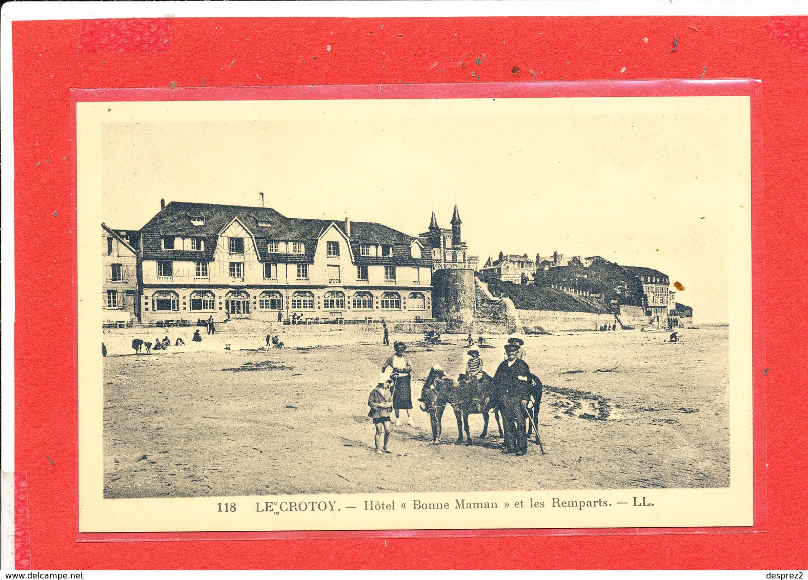 80 LE CROTOY Cpa Animée Hotel Bonne Maman Et Les Remparts     118 LL - Le Crotoy