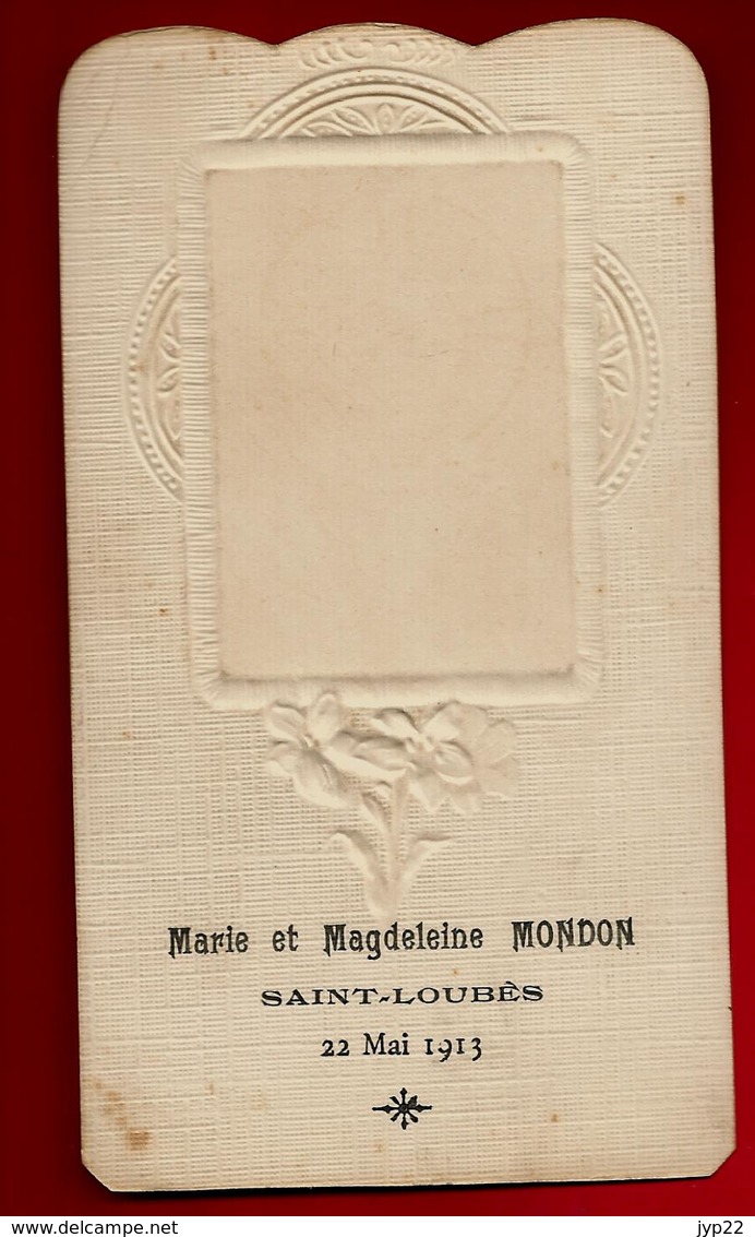 Image Pieuse Holy Card Communion Marie & Magdeleine Mondon Saint Loubès 22-05-1913 - Ed Bouasse Jeune 1095 - Images Religieuses