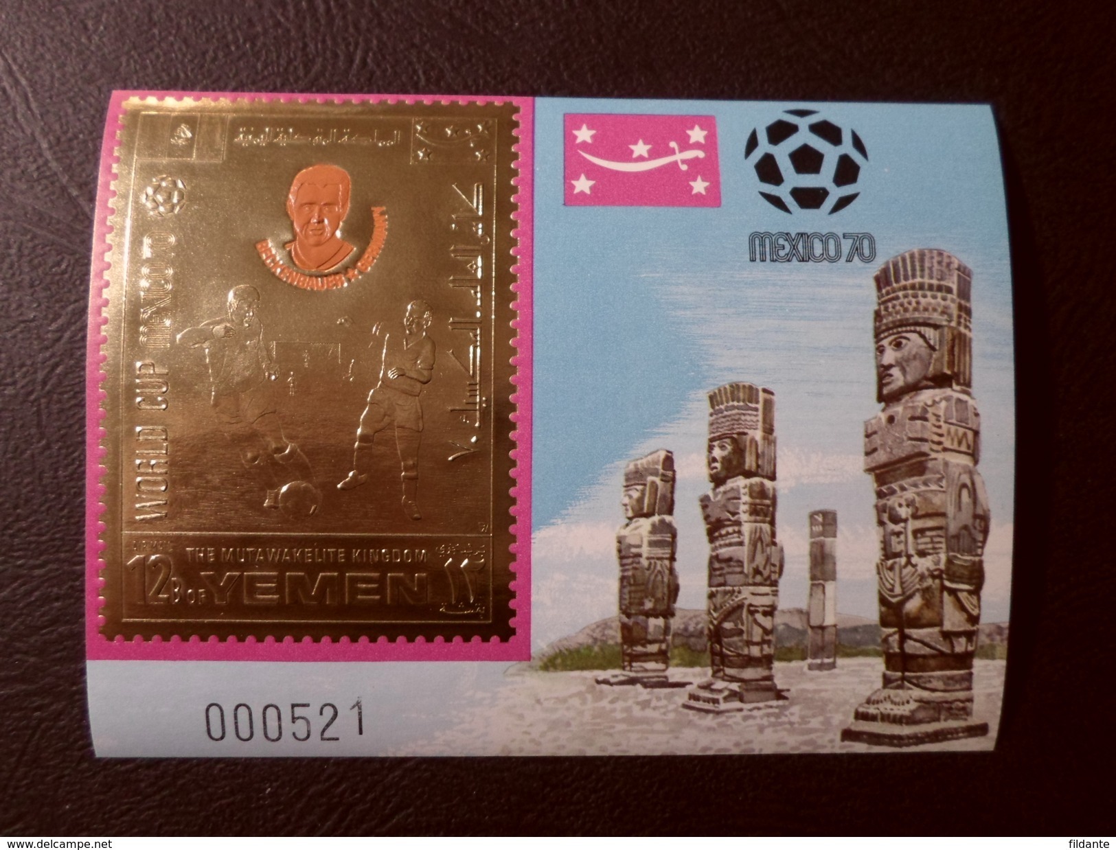 YEMEN 1970 TEMATICA CALCIO MEXICO'70 SERIE COMPLETA FOGLIETTI GOLD N. 193A-200A NUOVI ** MNH - Yemen