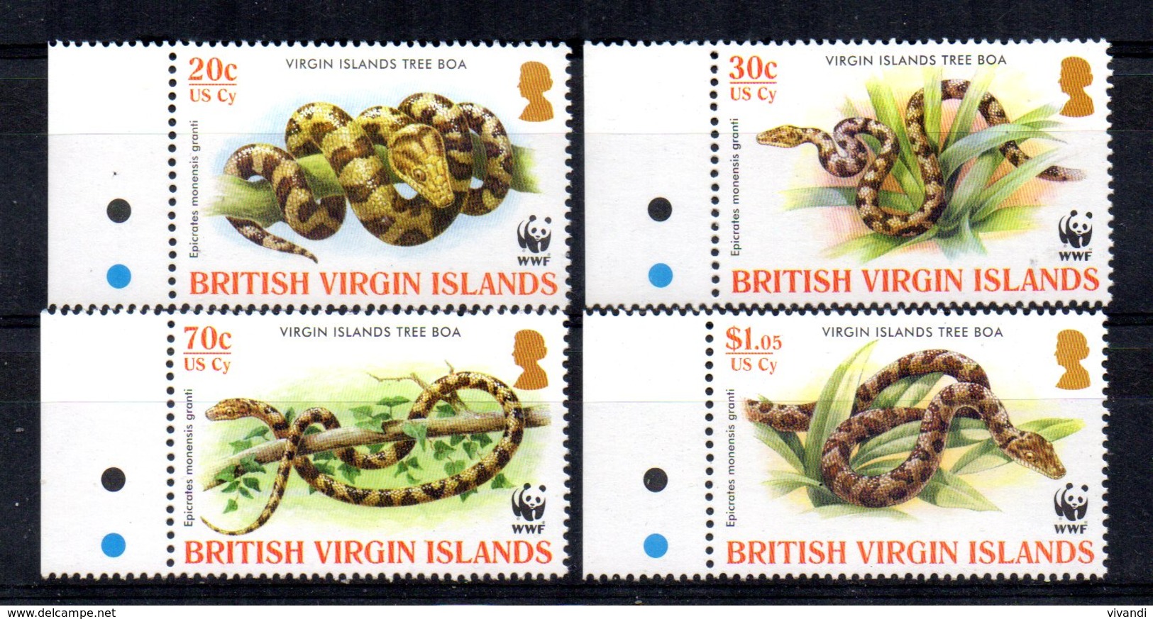 British Virgin Islands - 2005 - Endangered Species/Tree Boa - MNH - British Virgin Islands
