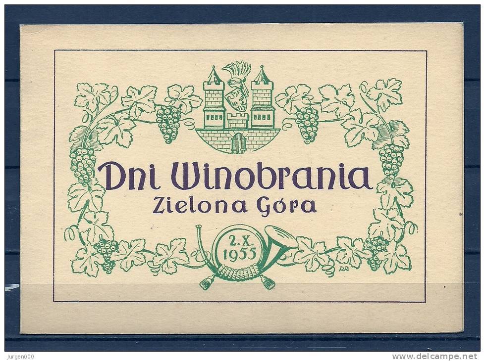 POLSKA, 02/10/1955 Lubuska Wystawa Filatelistiecna   - ZIELONA GORA  (GA3584) - Vins & Alcools