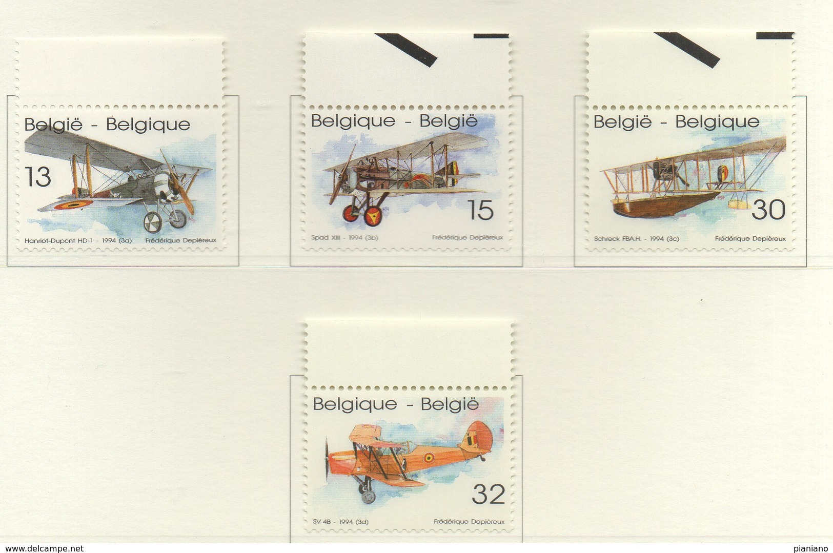 PIA  -  BELGIO  -  1994  : Vecchi Aerei  - (Yv  2540-43) - Neufs