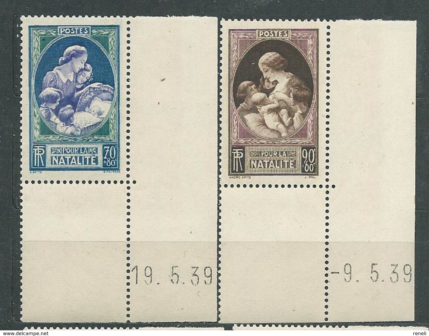 FRANCE  N°  440/41  **  CDF Daté  TB  1 Gomme D'origine - Unused Stamps