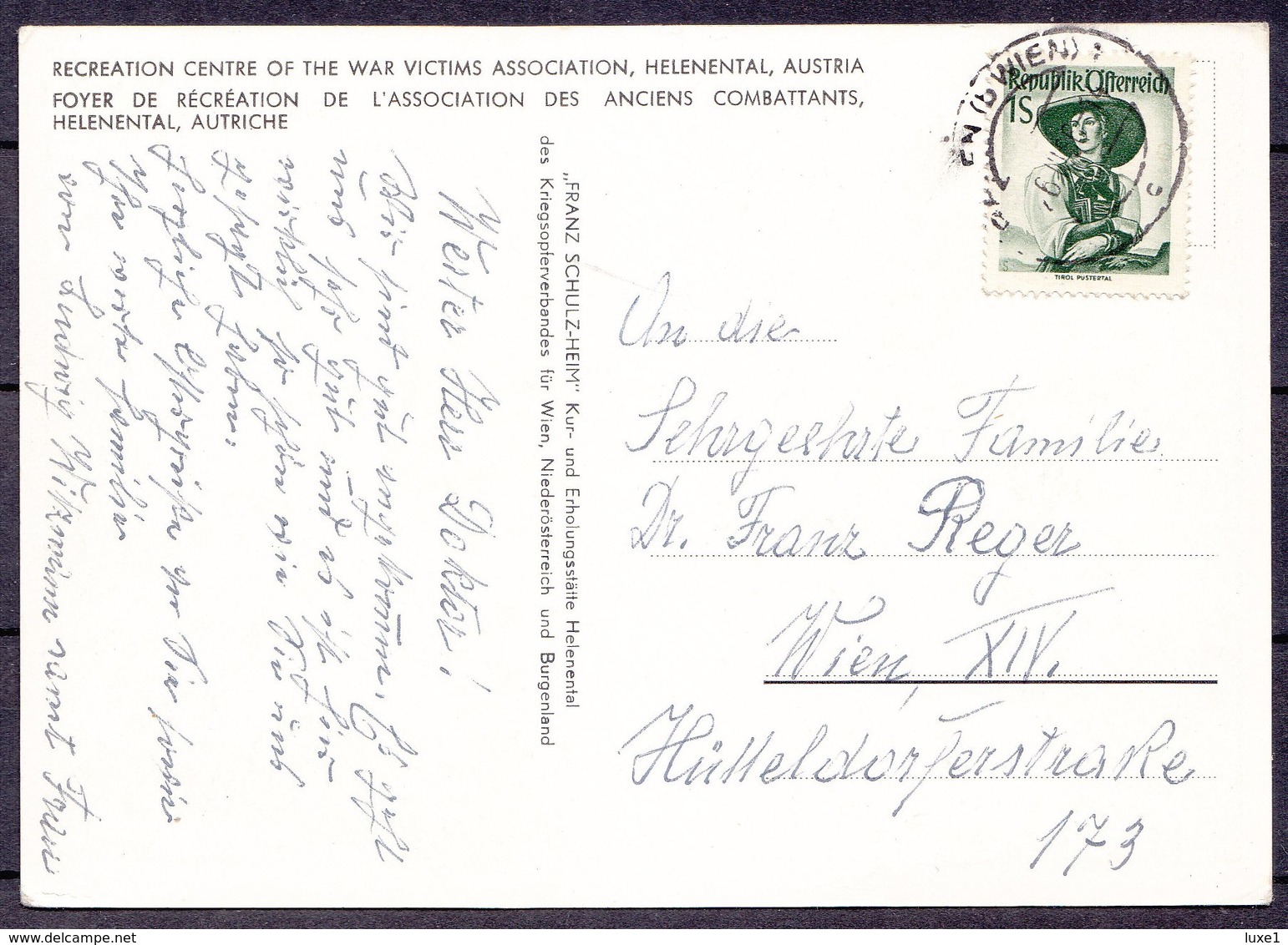 AUSTRIA ,  HELENENTAL  ,  RECREATION  CENTRE  OF THE  WAR VICTIMS  ,  OLD  POSTCARD - Baden Bei Wien