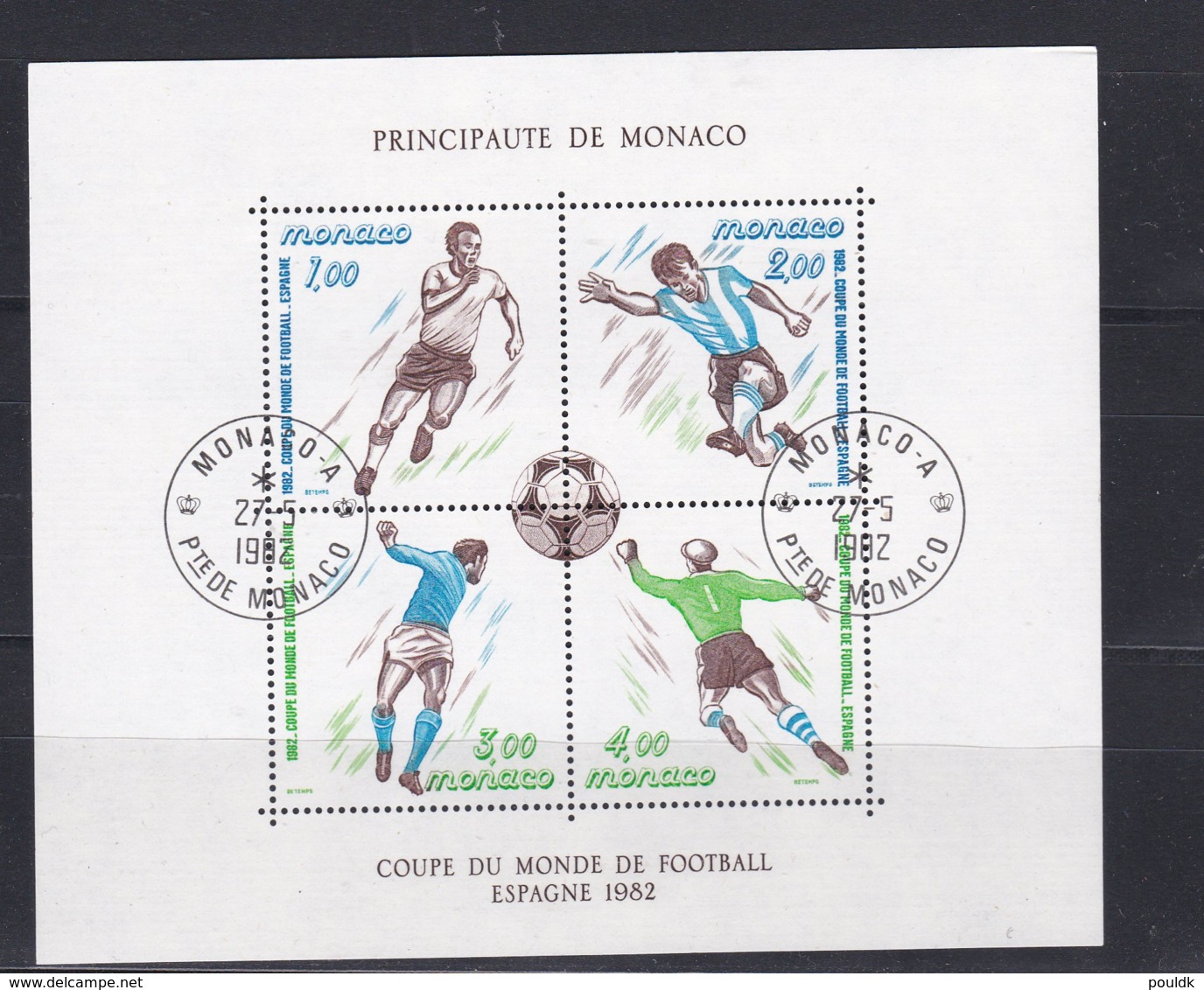 Monaco 1982 FIFA World Cup Football Spain Souvenir Sheet Used*  (H26) - 1982 – Spain