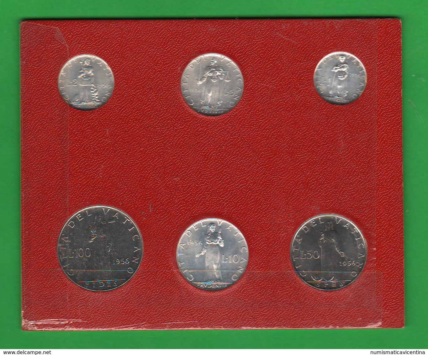 Vaticano Serie 1956 Papa Pio XII Pope Vatikan Rare Coins - Vaticano