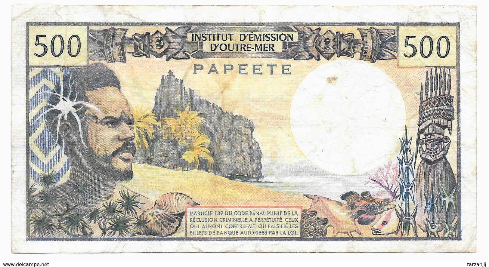 Billet De 500 Francs Institut D'émission D'outre Mer Papeete Non Daté - Papeete (Französisch-Polynesien 1914-1985)