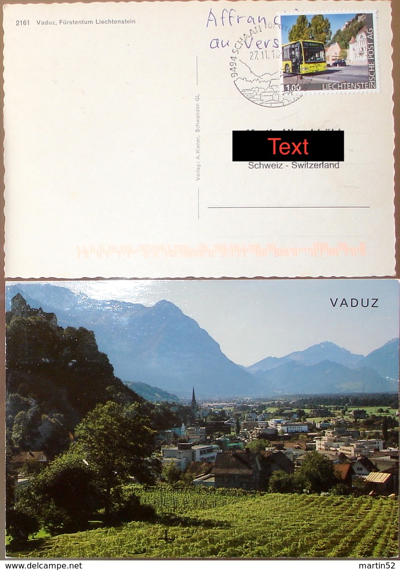 Liechtenstein 2018: Privat-Marke "LIEmobil" Auf Bild-PK "Vaduz" (CPI) Mit O SCHAAN 27.11.18 SELTEN / RARE !! - Covers & Documents