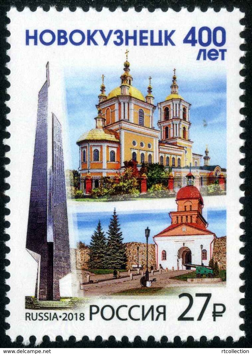 Russia 2018 - One 400th Anniversary City Novokuznetsk Places Regions Celebrations Architecture Church Tourism Stamp MNH - Kerken En Kathedralen