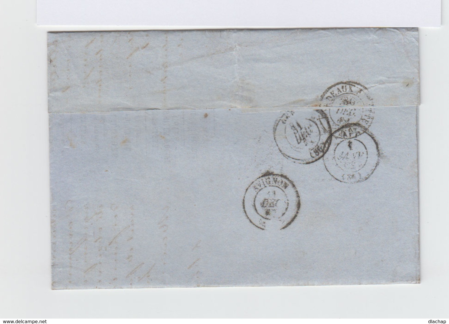 Sur Pli Avec Courrier Type Napoléon III Non Lauré 20 C. Bleu Obl. Losange. CAD Toulouse 1861.(897) - 1849-1876: Période Classique